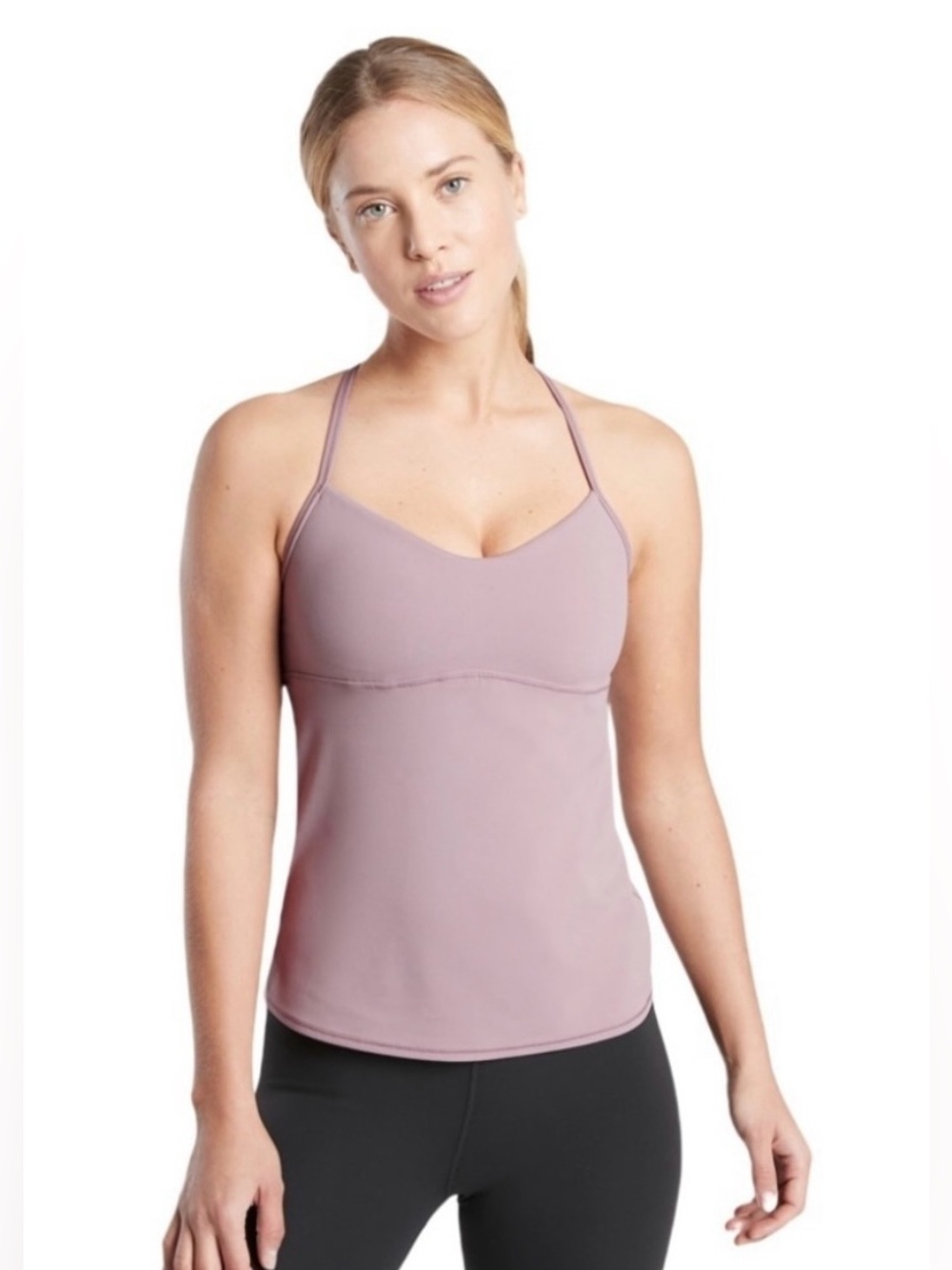 Athleta Vinyasa Mauve Support Crossback Performance Tank Top size XS
